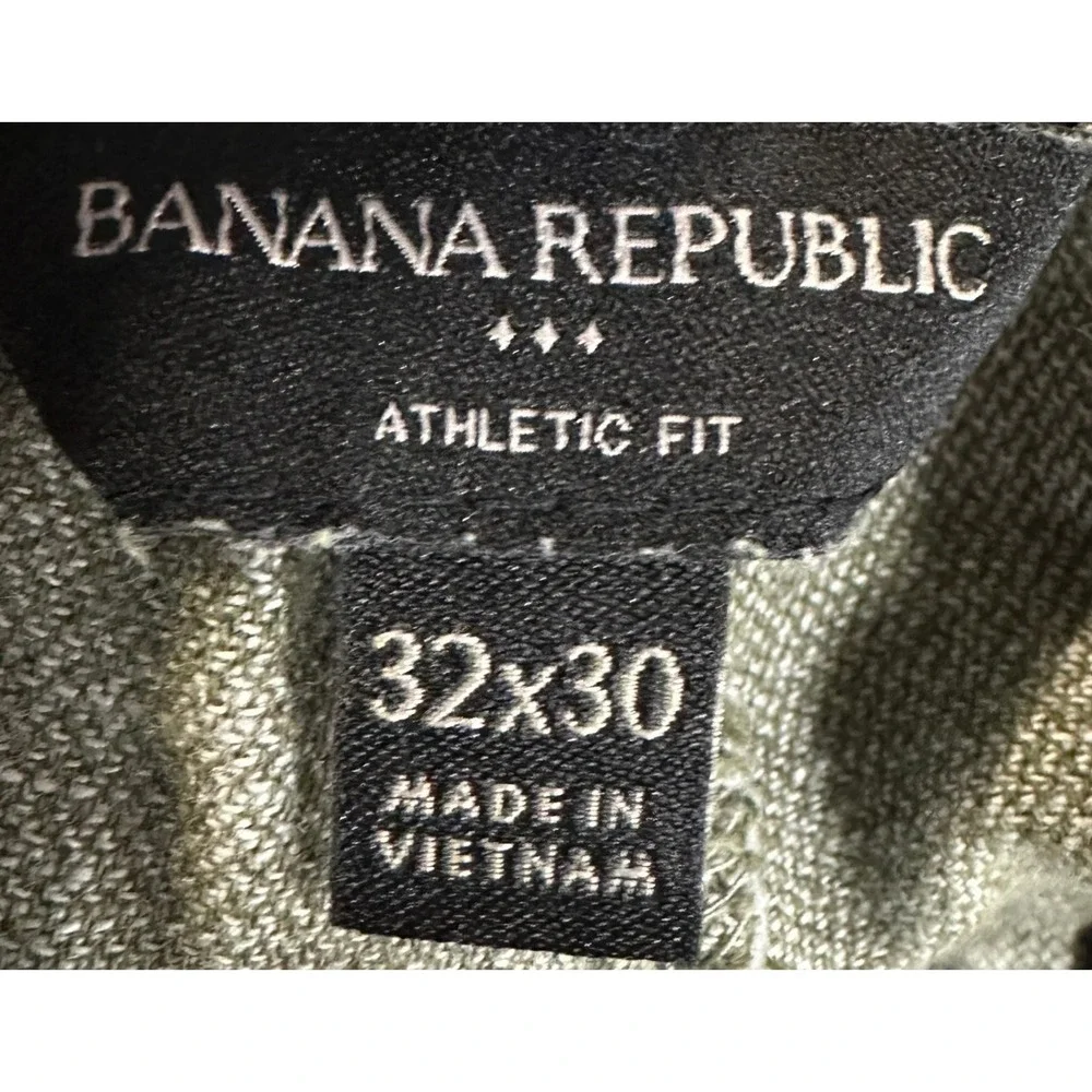 Banana Republic Linen Blend Pants Casual Mens 32X30 Green Athletic Drawstring